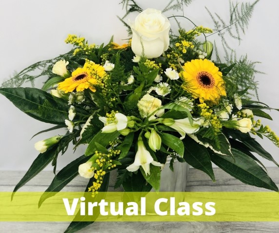 Learn how to make this Oasis Arrangement at our Virtual Class